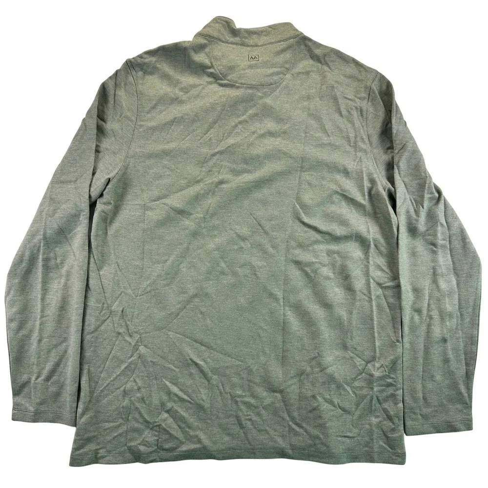 Mizzen+Main Proflex Quarter Zip Sage Green Heather Mens Large Pullover NEW Golf